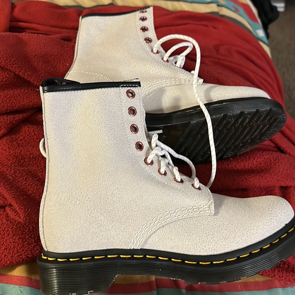 Dr MARTENS WOMEN'S BEJEWELED LACE UP BOOTS